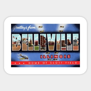 Greetings from Belleville, Illinois - Vintage Large Letter Postcard Sticker